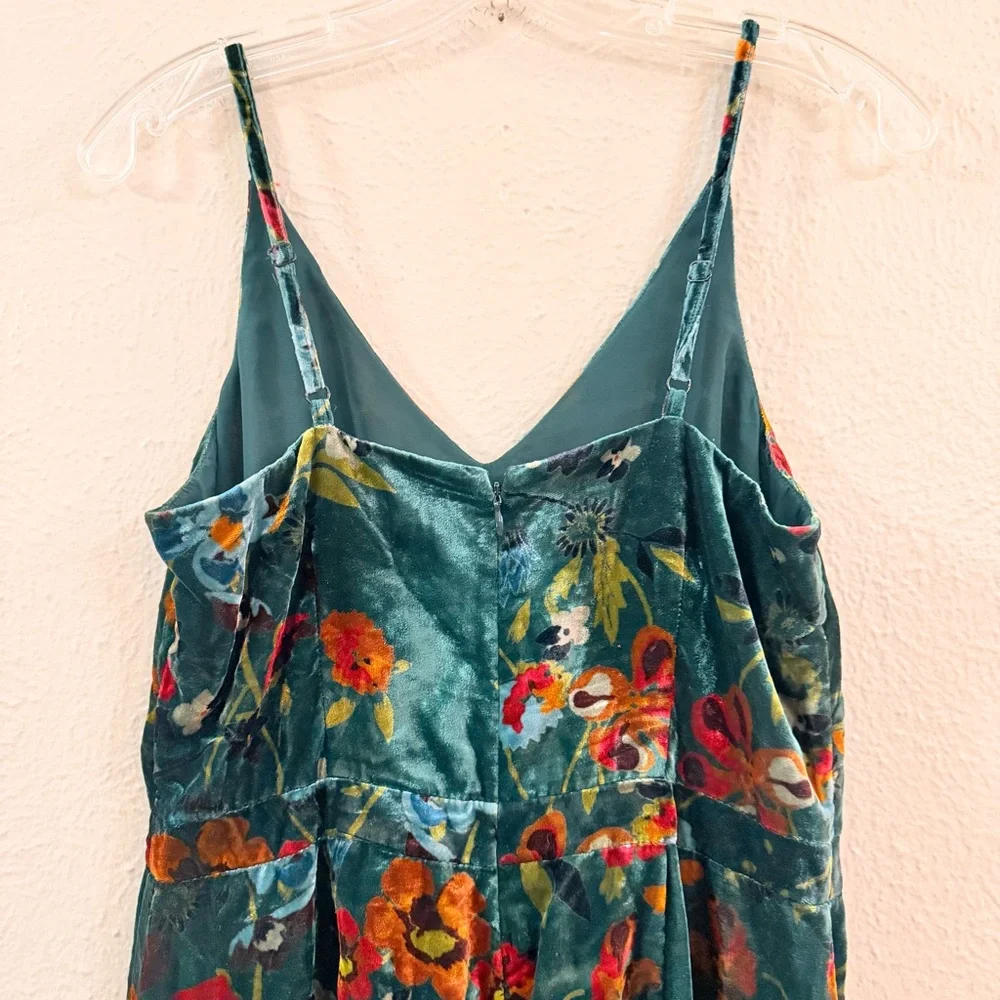 Loft green velvet sleeveless jumpsuit - Picture 6 of 8
